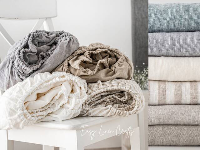 Natural Linen Fitted Sheet - Bed Queen, King, Custom Sizes Bedding Mattress Cover 1 - image 1