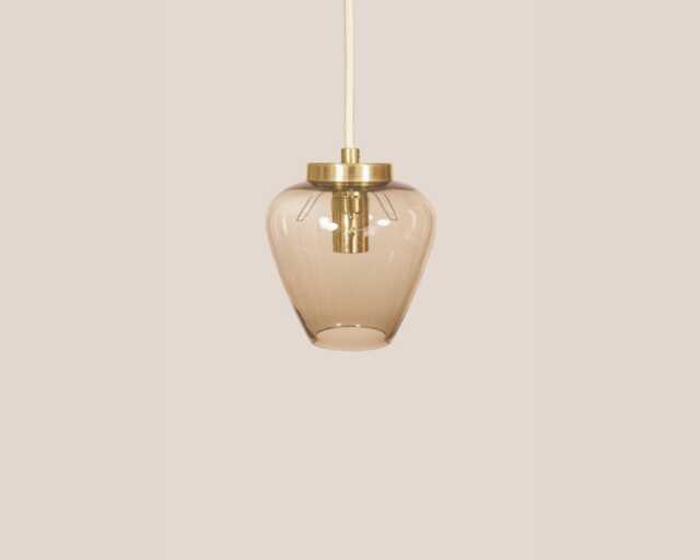 Desa Vintage Pendant Light Mcm Hanging Handcrafted Glass Lamp Retro Ceiling Fixture Yugoslavia Gold Brass - image 1
