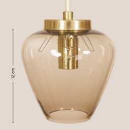 Desa Vintage Pendant Light Mcm Hanging Handcrafted Glass Lamp Retro Ceiling Fixture Yugoslavia Gold Brass - thumbnail 4