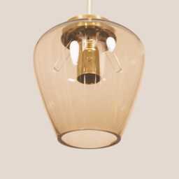Desa Vintage Pendant Light Mcm Hanging Handcrafted Glass Lamp Retro Ceiling Fixture Yugoslavia Gold Brass - thumbnail 3
