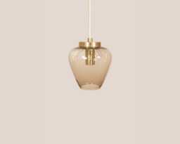Desa Vintage Pendant Light Mcm Hanging Handcrafted Glass Lamp Retro Ceiling Fixture Yugoslavia Gold Brass