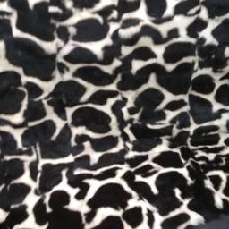 Real Rabbit Fur Blanket Throw Black & White, Home Warmer - thumbnail 3