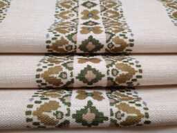 Jalal Jacquard Olive/Sage Green Stripe Roman Blind Sample. Composition Recycled Polyester - thumbnail 1