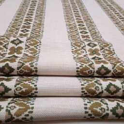 Jalal Jacquard Olive/Sage Green Stripe Roman Blind Sample. Composition Recycled Polyester - thumbnail 2