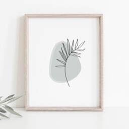 Neutral Abstract Floral Prints - Set Of 3, Green Grey, Boho Wall Art, Living Room Prints, Bedroom Bathroom - thumbnail 3