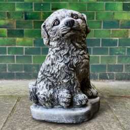 Concrete Cute Puppy Statue Cement Dog Sculpture Outdoor Memorial Pet Figurine Stone Lawn Ornament Handmade Garden Decor Dog Art Gift - thumbnail 3