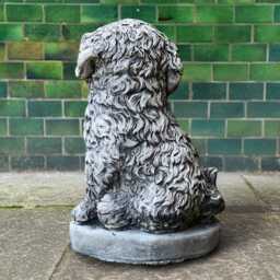 Concrete Cute Puppy Statue Cement Dog Sculpture Outdoor Memorial Pet Figurine Stone Lawn Ornament Handmade Garden Decor Dog Art Gift - thumbnail 4