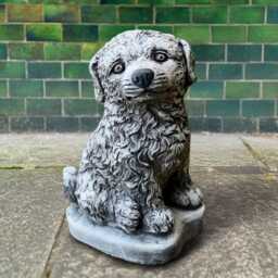 Concrete Cute Puppy Statue Cement Dog Sculpture Outdoor Memorial Pet Figurine Stone Lawn Ornament Handmade Garden Decor Dog Art Gift - thumbnail 1