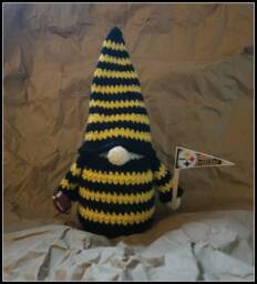 Pittsburgh Steelers Inspired Gnome, Football New, Handmade To Order, About 11 Inches Tall - thumbnail 1