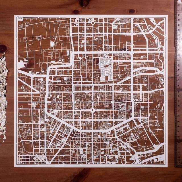 xi'an/Taiyuan Paper Cut Map, 12??12 In. Art Ideal Gifts - image 1