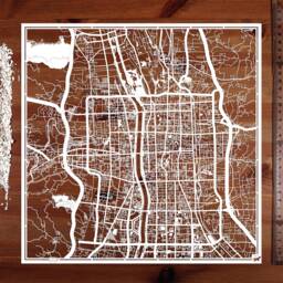 xi'an/Taiyuan Paper Cut Map, 12??12 In. Art Ideal Gifts - thumbnail 3
