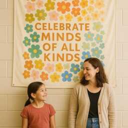 Neurodiversity Tapestry Inclusive Classroom Decor, Colorful Teacher Banner - thumbnail 2