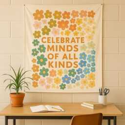 Neurodiversity Tapestry Inclusive Classroom Decor, Colorful Teacher Banner - thumbnail 3