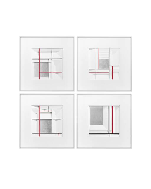 Ps - Square, Minimalist Sculpture, Wall Sculpture Set, Customized Wall Art, Abstract Silver Art - image 1