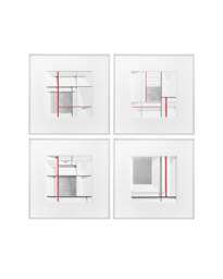Ps - Square, Minimalist Sculpture, Wall Sculpture Set, Customized Wall Art, Abstract Silver Art - thumbnail 1