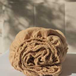 Linen Fitted Sheet in Terracotta. Deep Linen - thumbnail 2