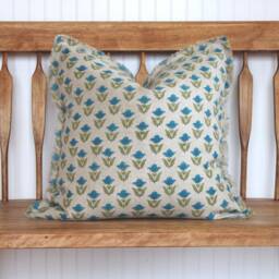 Farmhouse Throw Pillow Decor 18x18 Cover 20x20 Floral Coastal Decorative - thumbnail 3
