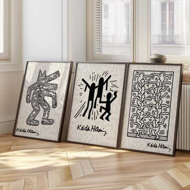 Keith Haring Art Prints Set Of 3 Modern Home Decor - image 1