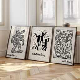Keith Haring Art Prints Set Of 3 Modern Home Decor - thumbnail 1