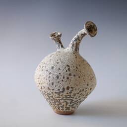 Handmade Ceramic Vessel, Volcanic Lace Glaze, Unique Vase, Home Decor, White Ceramics, One Of A Kind Piece - thumbnail 2
