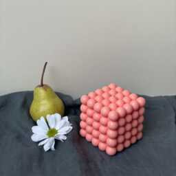 Bubble Candle - Soy Wax Pumpkin Spice Scented Sculptural Cube Handmade Decorative Gift Idea - thumbnail 4