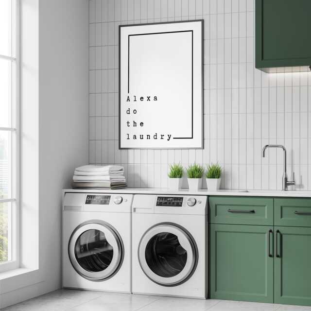 Alexa, Do The Laundry - Line Poster Trendy Art, Unique Home Decor, Cool Room Print, Funny Quote Poster, Utility Art - image 1