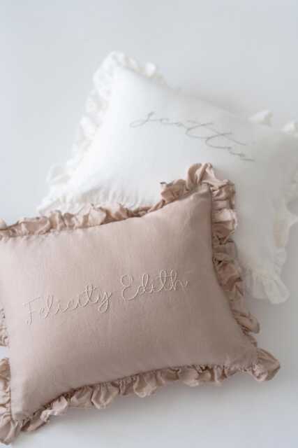Hand-Embroidered Nursery Pillow - Custom Name - image 1