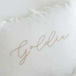 Hand-Embroidered Nursery Pillow - Custom Name - thumbnail 2