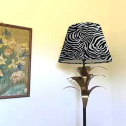 Zebra Print Cotton Empire Lampshade, Black & White - thumbnail 1