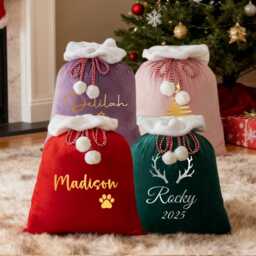 Personalized Large Santa Sack, Custom Christmas Gift Bag, Stocking Sack With Name, Presents Xmas Bag For Kids, Holiday - thumbnail 2