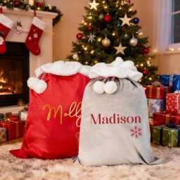 Personalized Large Santa Sack, Custom Christmas Gift Bag, Stocking Sack With Name, Presents Xmas Bag For Kids, Holiday - thumbnail 4
