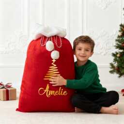 Personalized Large Santa Sack, Custom Christmas Gift Bag, Stocking Sack With Name, Presents Xmas Bag For Kids, Holiday - thumbnail 3