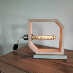 Minimalist Modern Concrete Table Lamp - Designer Light Industrial Living Room & Desk Lamp, Handmade - thumbnail 3