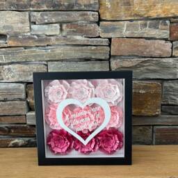 Pink Personalised Flower Picture/Personalised Frame/Mothers Day Gift/Birthday Gift/Handmade Paper Picture/Paper Anniversary - thumbnail 3