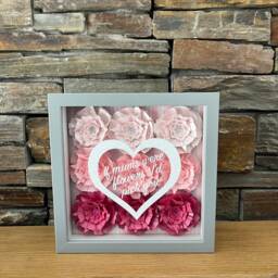 Pink Personalised Flower Picture/Personalised Frame/Mothers Day Gift/Birthday Gift/Handmade Paper Picture/Paper Anniversary - thumbnail 2
