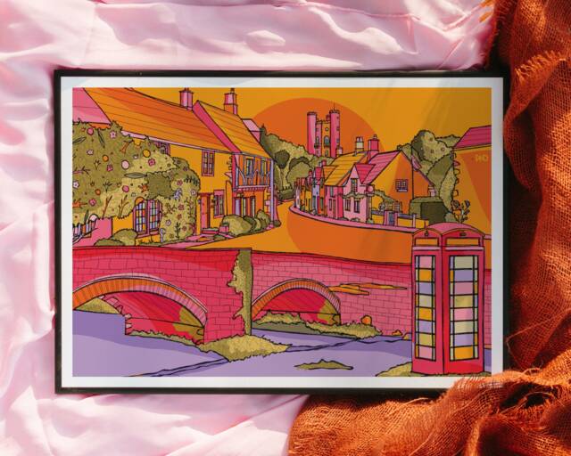 Cotswolds Art Print Broadway Tower, Colorful Travel Poster - image 1