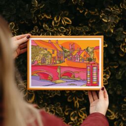 Cotswolds Art Print Broadway Tower, Colorful Travel Poster - thumbnail 2