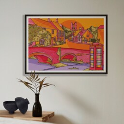Cotswolds Art Print Broadway Tower, Colorful Travel Poster - thumbnail 3