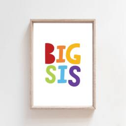 Set Of 3 Big Sis Lil Bro Prints, Rainbow Wall Art, Playroom Brother Sister Sibling Prints - thumbnail 2