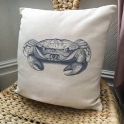 Beach Hut Crab Cushion Cover - Seaside Summer Nautical Theme Caravan, Camper, House Home Decor 40cm 16 Inches - thumbnail 2