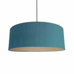Extra Large Petrol Blue Velvet Lampshade With Champagne Lining - thumbnail 1
