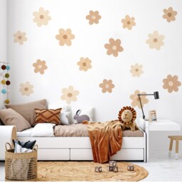 Big Boho Daisy Flowers Wall Decals, Plastic-Free Wall Stickers - thumbnail 3