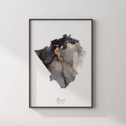 Barnet, North London Map Black & Gold Wall Art Print - England United Kingdom Great Britain - thumbnail 3