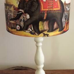 Circus Lampshade, No1, Victorian, Elephant, Giraffe, Vintage, Shabby Chic, Free Gift, Fatta Da Mamma - thumbnail 2