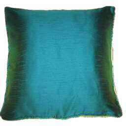 Sale Silk Piping Pillows Cobalt Teal Silver - thumbnail 4