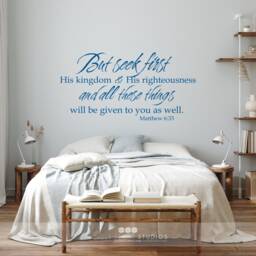 Wall Decal Bible Verse Matthew 633 - Vinyl Word Art Custom Home Decor - thumbnail 3