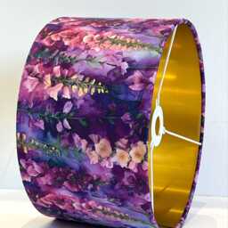 Handmade By Order Luxury Purple Pink Floral Plant Pattern Drum Lamp Shade Pendant Light All Shapes & Sizes Available - thumbnail 3