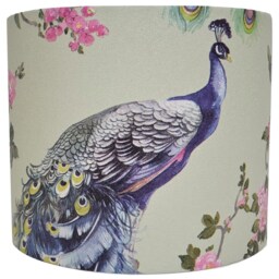Peacock Bird Lampshade For Ceiling & Table Lamps, Feather Pattern Drum Light Shade - thumbnail 3