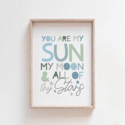 Set Of 3 Nursery Prints, Boys Wall Art, Playroom Sun & Moon Print, Quotes, Bedroom Decor - thumbnail 3