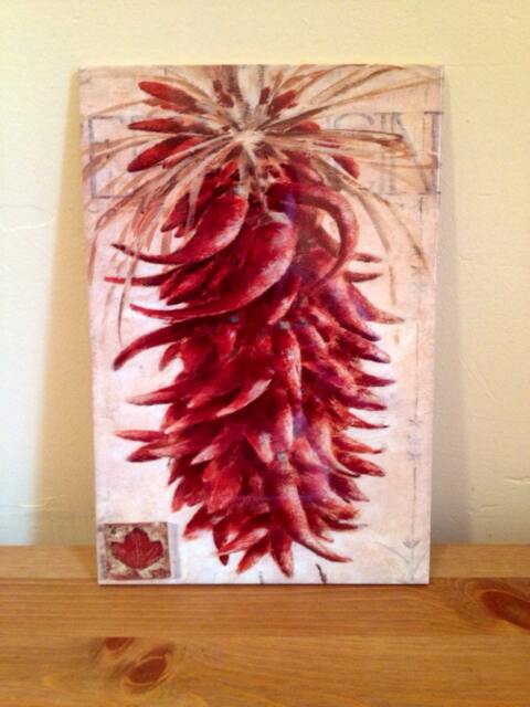 Red Hot Chili Peppers Ceramic Tile Wall Art, Glossy Kitchen Decor - 8x12 - image 1
